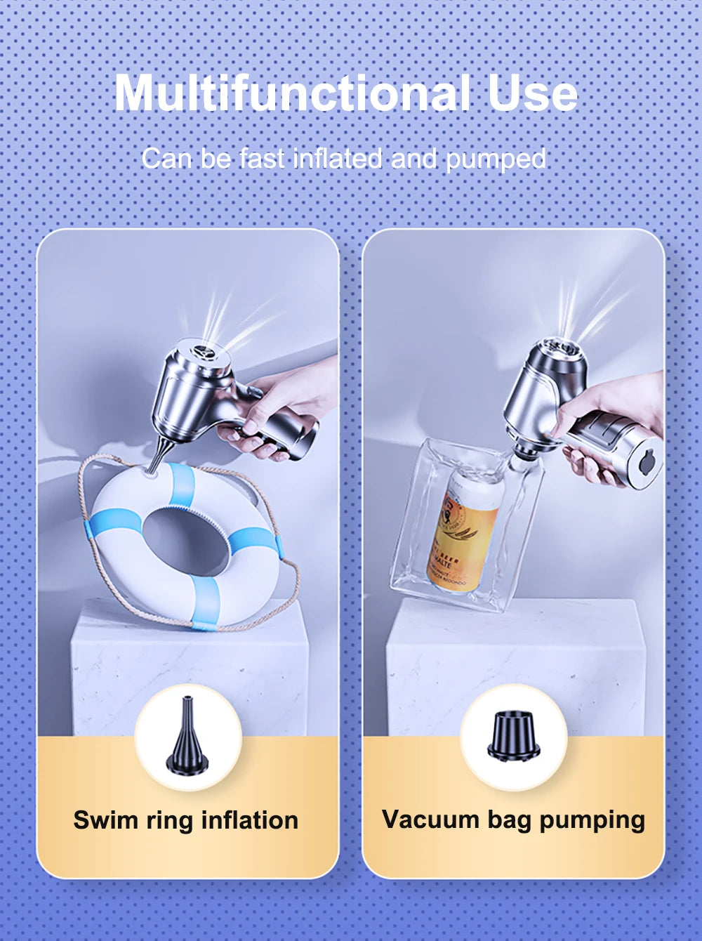 Aspirateur de voiture sans fil Portable 95000PA haute puissance 2 en 1 Mini aspirateur à main souffleur pour voiture maison