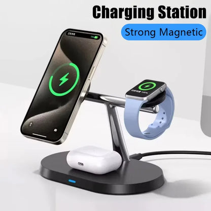 Nouveau support de chargeur magnétique sans fil pour iPhone 16 15 14 13 12 Pro iWatch 9 8 Airprods Station de charge rapide 3 en 1